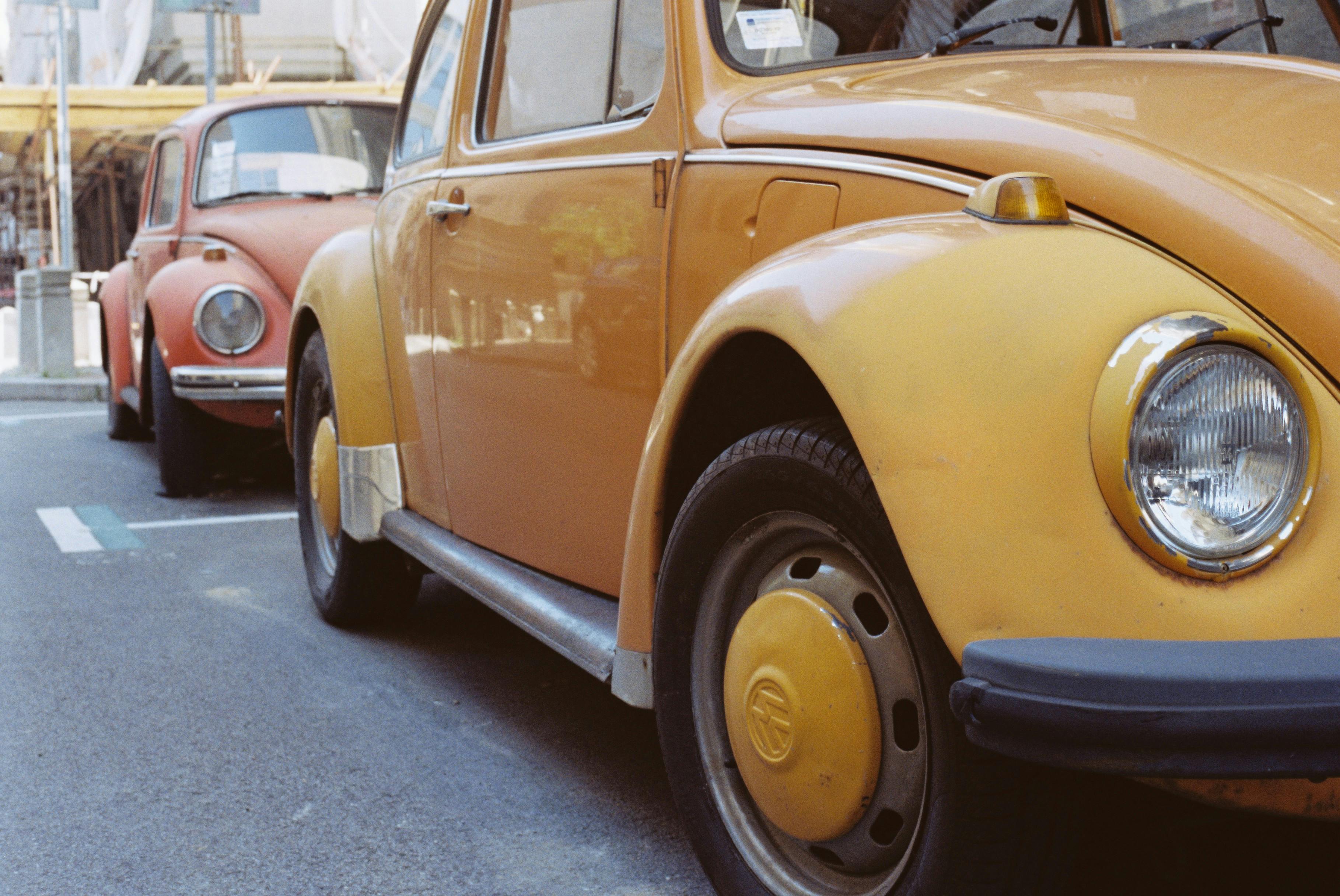 Yellow Volkswagen Beetle Vintage Car